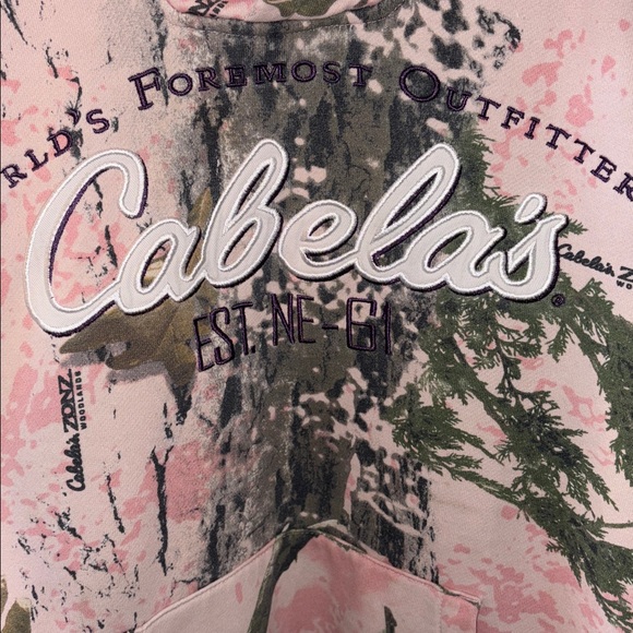 Cabela’s Outfitters Pink Camo Camouflage Lined Women’s Large Hooded Sweatshirt - Picture 4 of 11